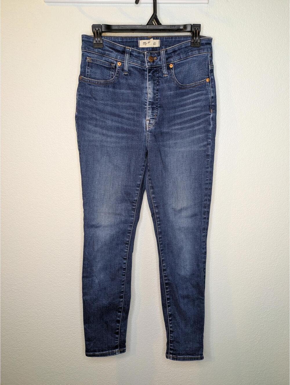 Madewell Women's Curvy High-Rise Skinny Jeans Size 27 Dark Wash Denim Stretch